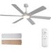 52 Inch Ceiling Fans with Lights 5 Speed Remote Control Black Ceiling Fan with Lights Reversible DC Motor 5 Wooden Blades 3 Color Led Light Outdoor Fans for Patios Indoor for Bedroom