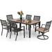 durable & William Patio Dining Set for 6 Outdoor Furniture Set 7 Pieces 4 x Metal Dining Chairs 2 Swivel Chairs with 1 Rectangular Metal Dining Table Outdoor Patio Set for Outdoor L