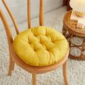 IMossad Soft Round Chair Pad Solid Color Thicken Removable Non-Slip Dining Room Indoor Outdoor Chair Cushions Seat Pad Chair Pad with Ties for Soft Chair Cushion for Office Chair Car Yellow