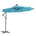 BAOTING 10 FT Solar LED Patio Outdoor Umbrella Hanging Cantilever Umbrella Offset Umbrella Easy Open Adustment with 32 LED Lights