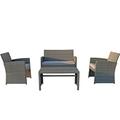 VIXLON Outdoor Furniture Conversation Set (Upgraded Version Metal Base 4-Piece)