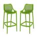 Pemberly Row Polypropylene Patio Bar Stool in Tropical Green - Set of 2