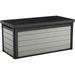 KEERDAO Denali 150 Gallon Resin Large Deck Box-Organization and Storage for Patio Furniture Outdoor Cushions Garden Tools and Pool Toys Grey & Black