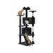 62in Cat Tree Tower with Scratching Posts Multi-Level Cat Condo House with Dangling Balls & 3 Top Perches Standing Cat House with Platform for Indoor Cats Kittens Black