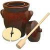 7L (1.9 Gal) K&K Keramik German Made Fermenting Crock Pot YU Plus Beech Wood Tamper