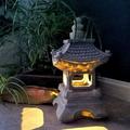 Clearance TOFOTL Solar Pagoda Lantern Garden Statue LED Light Outdoor Resin Sculpture Buddha Furniture Zen Asian Decor for Balcony Garden Courtyard Patio Porch Yard Art Ornament