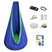 Drevy Pod Swing for Kids Sensory Swing Indoor Hanging Hammock Chair with Inflatable Pillow Hardware Kits Air Pump Hanging Swing Chair for Bedroom Easy to Install for Indoor Outdoor Use Blue