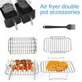 Chmadoxn Air Fryer Accessorie Cooking Grate and Steaming Rack Air Fryer Double Layer Rack Multi-Purpose Air Fryer Accessories with 4 Skewers 7.1 inch Stainless Steel Airfryer Grill Pan on Clearance