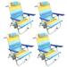 Waleaf Folding Tall Backpack Beach Chair Camping Chairs for Adults High Back Flat Beach Chairs with Headrest Towel Bar Cooler Bag Storage Bag Cup Holder Phone Holder