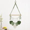 Lzvxtym Macrame Wall Hanging Shelf Wood Storage Shelf Wall Plant Hanger Shelves 15.2 x 37.4