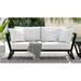 Zuri Modern Outdoor Patio Nadie Stainless Steel Sofa with Quick Drying Cushion - Black/White