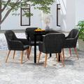 durable Wicker Patio Furniture Set Outdoor Patio Chairs Conversation Furniture for Poorside Garden Balcony 5 Piece Patio Dining Set with Cushions Black