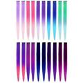 LADYAMZ 20 PCS Colored Hair Extensions Colorful Party Highlights Clip in Synthetic Hair Extensions Ombre Color Hair Accessories Hairpieces for Christmas Girl Women Kids Cosplay Party Gift 22 inch