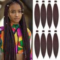 [MULTI PACKS DEAL] Spetra Pre Stretched Braiding Hair Extensions 24 Inch - 8 Bundles Jumbo Knotless Box Braids Professional Synthetic Crochet Braid Natural EZ Braid Yaki Dark Wine Hair Bundles