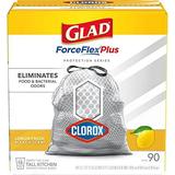 Glad Protection Series ForceFlex .. Plus Drawstring Lemon Fresh .. Bleach Odor Shield with .. Clorox 13 Gallon 90ct