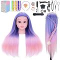 Cenoz Manikin Head Mannequin Head with Hair 29 Doll Head for Hair Styling Cosmetology Training Head and Stylist Supplies Mannequin Head with Table Clamp Holder Multicolored Synthetic Fiber Hair