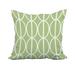 20 x 20 Inch Ovals Go Round Green Geometric Print Decorative Polyester Throw Pillow with Linen Texture