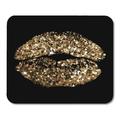 KDAGR Glam of Kiss Gold Shimmer Sequin Makeup Bling Champagne Mousepad Mouse Pad Mouse Mat 9x10 inch