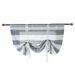 iOPQO Curtain Beauty Roman Curtain Short Sheer Tie Up Window Balloon Shade Sheer Voile curtain gauze blue strip 339 gray Grey