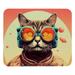 Cat Printed Square Desk Pad 8.3x9.8 Inch Non-Slip Rubber Bottom Gaming Mousepad Desk Mat for Office and Gaming
