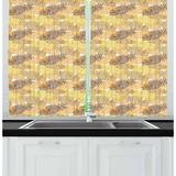 Pineapple Curtains 2 Panels Set Silhouette Cross-Section View of Colorful Pineapples Overlapped Pattern Print Window Drapes for Living Room Bedroom 55W X 39L Inches Multicolor by Ambesonne