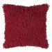 Rizzy Home Cotton Shag Solid Cotton Decorative Throw Pillow 18 x 18 Red