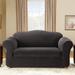 Surefit Stretch Pinstripe 2-Piece Sofa Slipcover Black