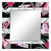 Empire Essentials Reverse Printed Tempered Art Glass 24 Square Beveled Mirror Wall Decor 36 in. x 36 in. x 0.4 in Black Pink White