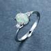 Luxurious White Opal Engagement Ring - Classic Oval Crystal Wedding Band for Women