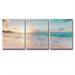 3pcs Ocean Wall Decoration Blue Ocean Sunset Oil Painting Canvas Wall Art Room Decor Home Decor Holiday Decor Festivals Decor Sence Decor Bedroom Decor Living Room Decor Entrance Decor Back