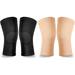 2 Pair Knee Brace Compression Sleeves Knee Support Brace for Meniscus Tear Lightweight Knee Sleeve for Arthritis Pain Relief Knee Support for Men and Women for Running Weight Lifting (Black Beige)