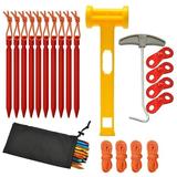 Camping Tent Nails Ground Nail Windproof Rope Set With Camping Tent Hammer For Camping Tent Canopy