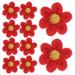 Small Flower Patch 10 Pcs Appliques for Clothes Clothing Repairing Crochet Hooks Decorate DIY Accessories Red Yarn