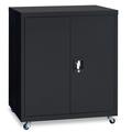 Yone jx je Metal Storage Cabinet with Wheels 1 Shelf Metal Filing Cabinet Mobile Storage Cabinet with Lock for Home Metal Filing Cabinet for Home Office Garage Black