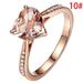 Deyared Women s Gold Rings Gold Plated Ring Set Women Creative Fashion Love Morgan Stone Inlaid Pink Diamond Colored Zircon Ring Ring for Women on Clearance