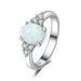 Deyared Fine Rings Sterling Silver Rings Simple Rings Women s Men s Rings Opal Ring Round Opal White Stone Hand Jewelry Fashion Jewelry Ring Ring for Women on Clearance