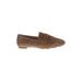 Stuart Weitzman Flats: Slip-on Stacked Heel Classic Brown Print Shoes - Women's Size 5 1/2 - Almond Toe