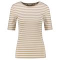 Gant Damen T-Shirt SLIM STRIPED RIBBED Slim Fit, beige, Gr. L