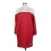 Puma Casual Dress - Shift Mock 3/4 sleeves: Red Print Dresses - Women's Size Medium