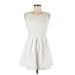Monteau Cocktail Dress - Mini: White Solid Dresses - Women's Size Medium