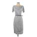 Max Mara Casual Dress - Sheath: Gray Tweed Dresses - Women's Size 6