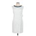 DressBarn Casual Dress - Sheath: White Argyle Dresses - New - Women's Size 12