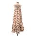 Universal Thread Casual Dress - Midi Square Sleeveless: Brown Print Dresses - Women's Size Small