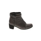 Croft & Barrow Ankle Boots: Gray Print Shoes - Women's Size 9 - Round Toe