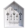 Organisateur de porte-clés en bois fixé au mur d'armoire à clés avec 5 porte-clés en forme de
