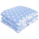 (Polka Dot - Blue, 190cm Half Cot Bed) Crib Cot Bed Bumper Soft Padded Quilted Liner Baby Protector Nursery 100% Cotton