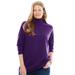 Plus Size Women's Perfect Long-Sleeve Turtleneck Tee by Woman Within in Radiant Purple (Size M) Shirt