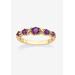 Women's Yellow Gold-Plated Simulated Birthstone Ring by PalmBeach Jewelry in February (Size 5)
