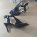 Nine West Shoes | Nine West Leather Open Toe Heel Shoes Sandals 8.5 | Color: Black | Size: 8.5