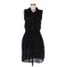 Mossimo Casual Dress - Shirtdress High Neck Sleeveless: Black Solid Dresses - Women's Size Medium